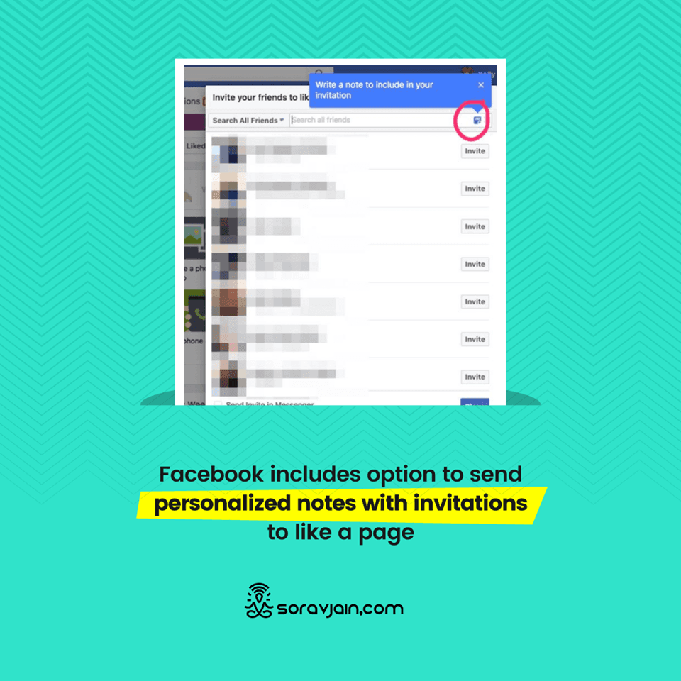 Facebook includes option to send personalized notes with invitations to like a page