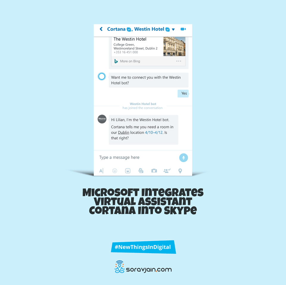 Microsoft integrates virtual assistant cortana into Skype