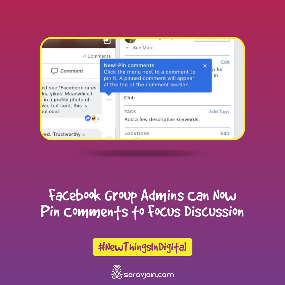 Facebook Group Admins Can Now Pin Comments To Focus Discussion