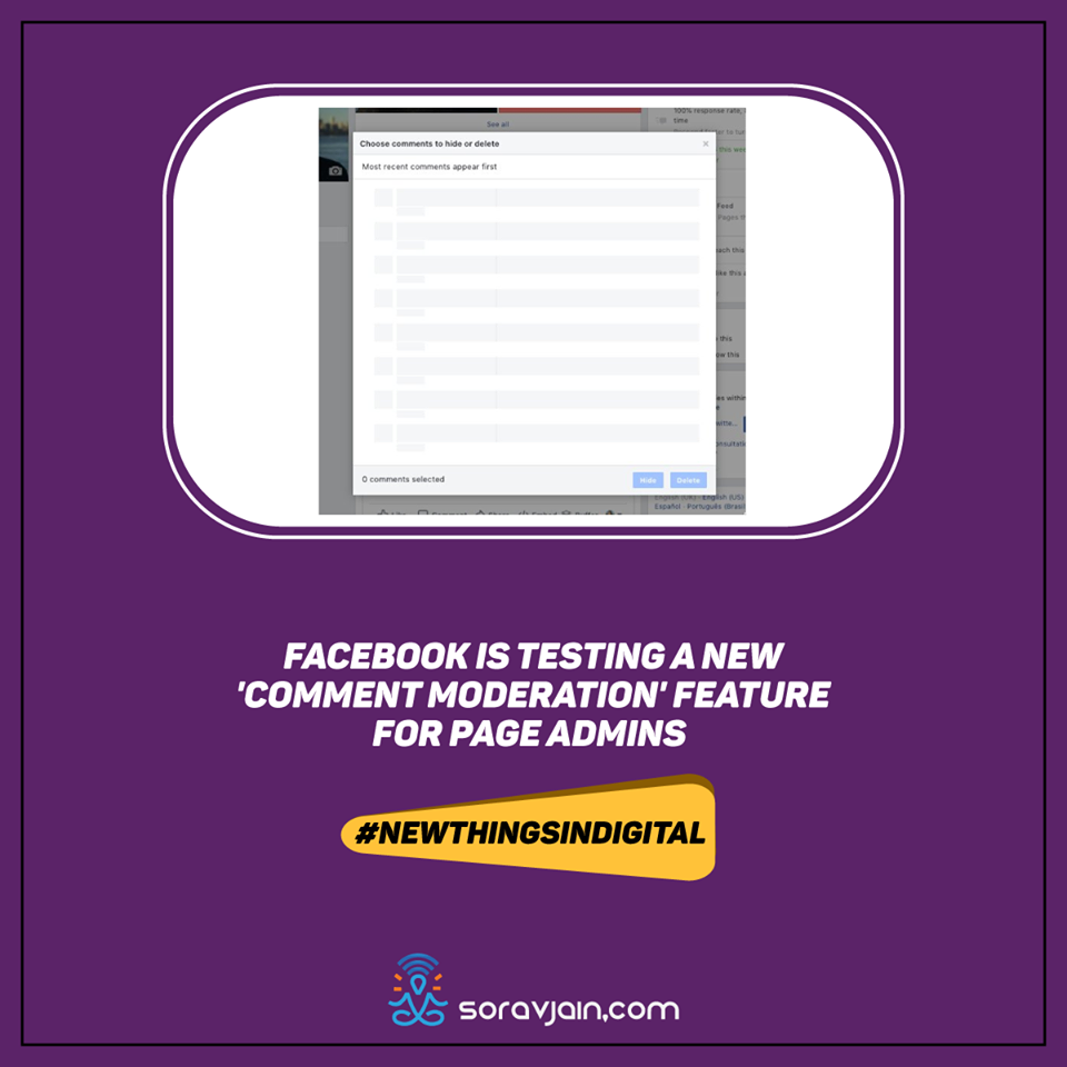 Facebook Is Testing A New Comment Moderation Feature For Page Admins
