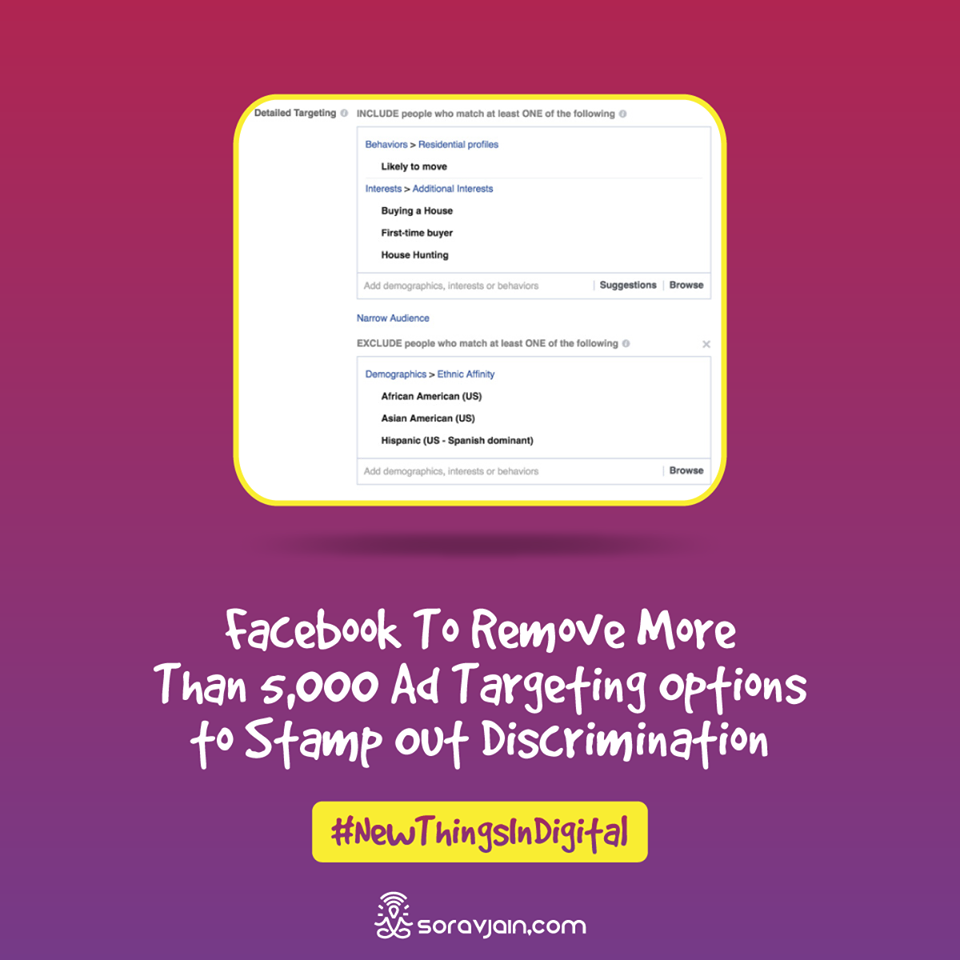 Facebook To Remove Few Ad Targeting Options