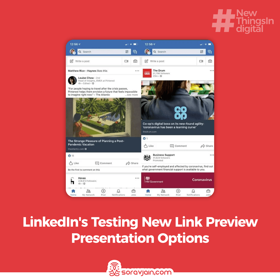 LinkedIn is Testing New Link Preview Presentation Options