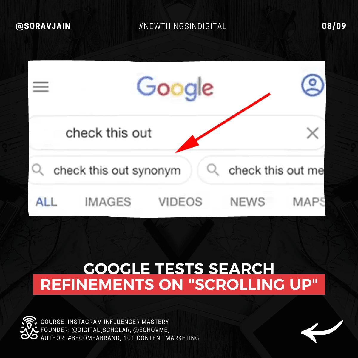 Google tests search refinements on "scrolling up"