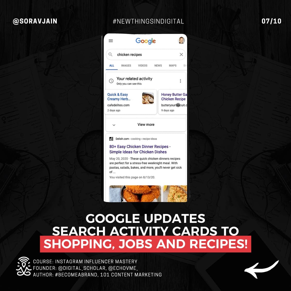 Google updates Search activity cards to shopping, jobs and recipes!