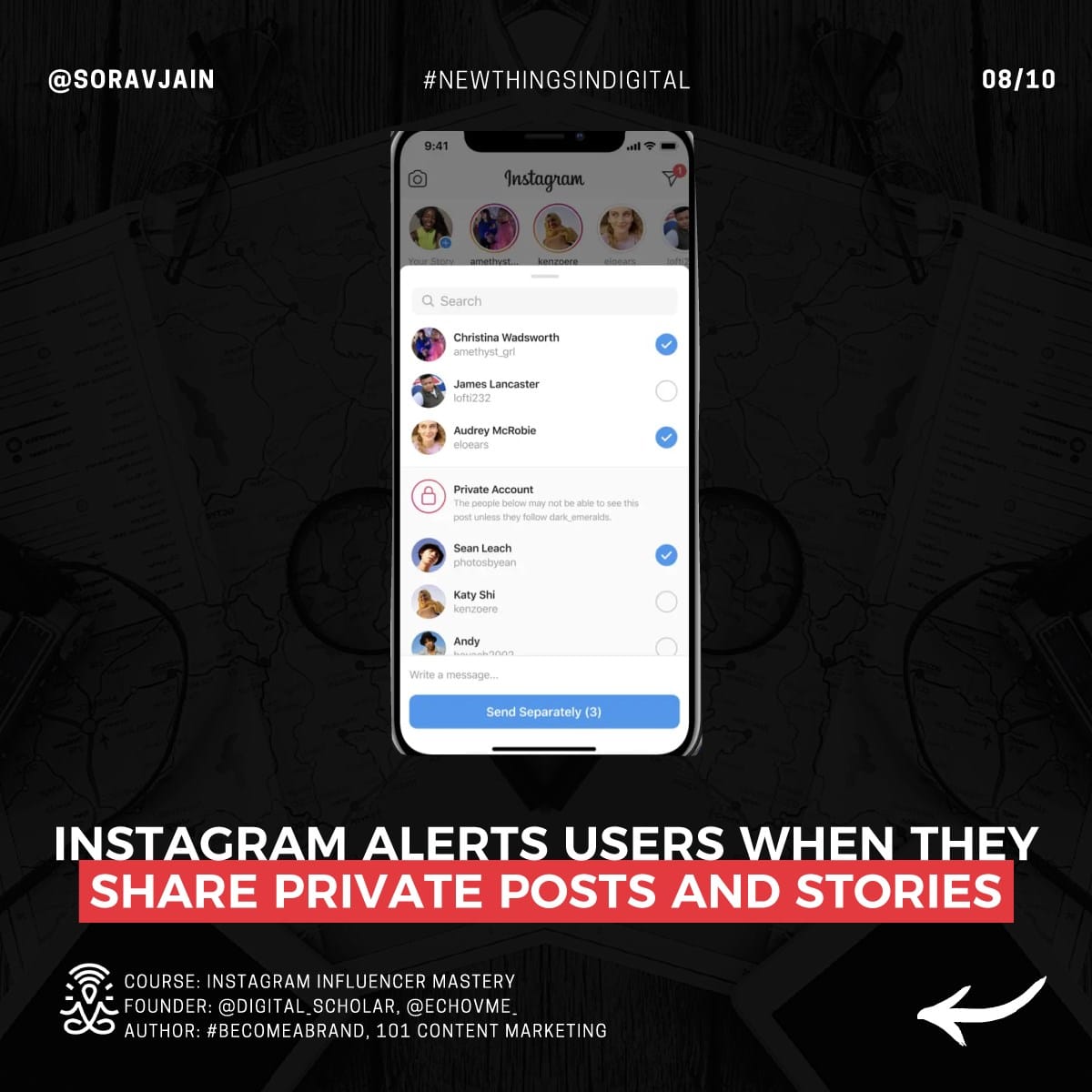 Instagram alerts to users when they share private posts and stories