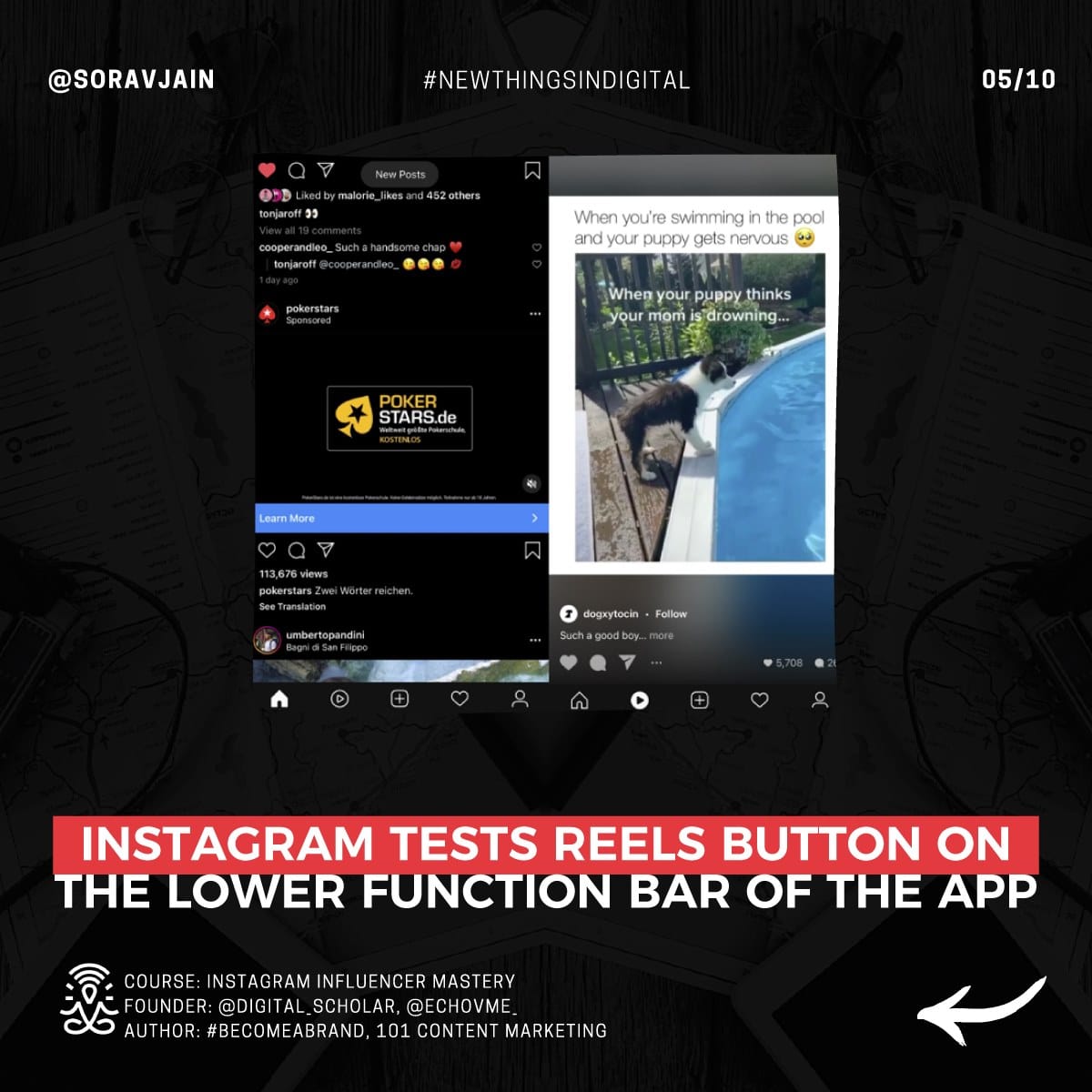Instagram tests Reels button on the lower function bar of the app