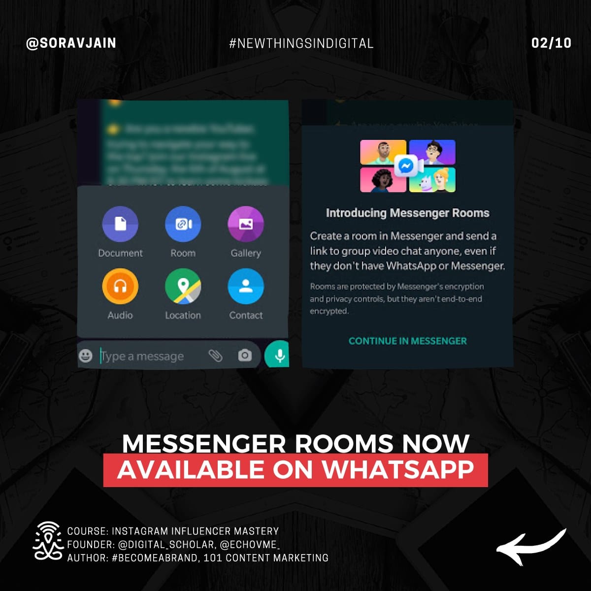 Messenger Rooms now available on WhatsApp