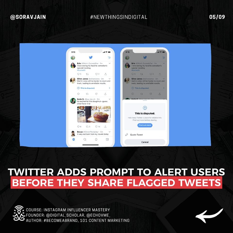 Twitter Adds Prompt To Alert Users Before they Share Flagged Tweets
